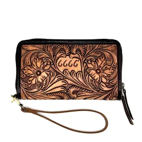 Tooled Leather Wristlet/Clutch