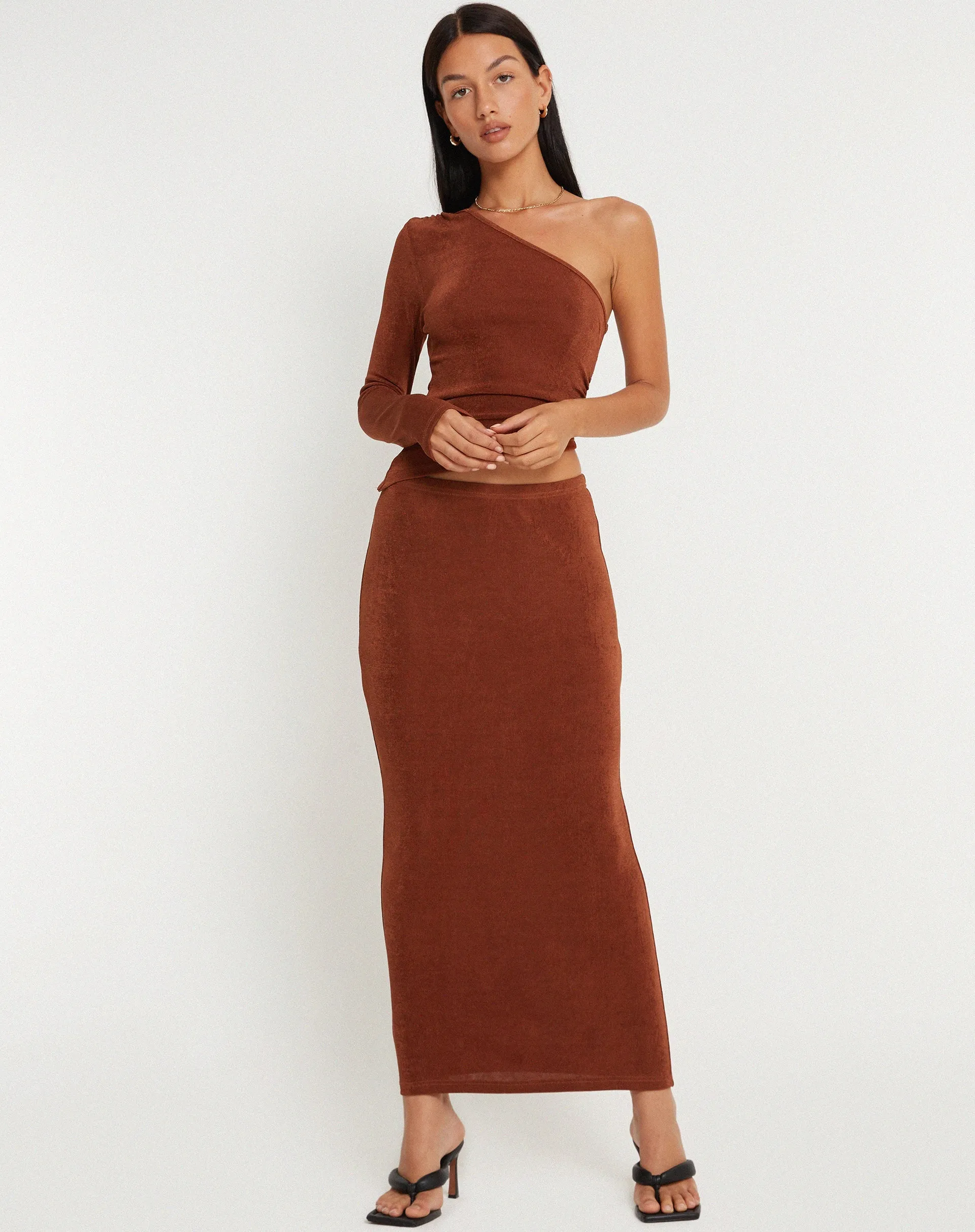 Tulus Maxi Skirt in Coffee Bean