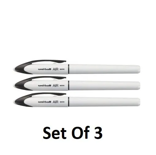 UNI BALL AIR ROLLER BLUE BALL PEN - WHITE | SET OF 3 |