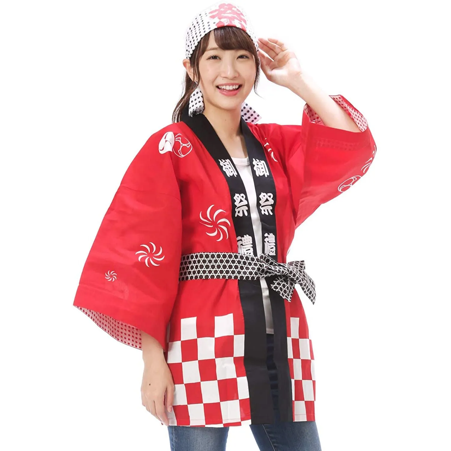 UNISEX Happi Set Matsuri Red Medium "祭 (Festival)"