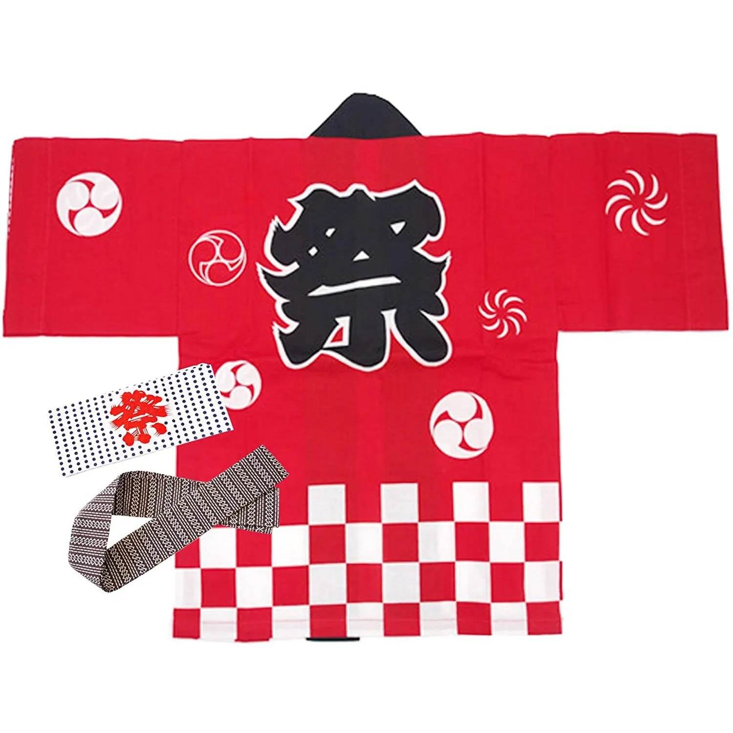 UNISEX Happi Set Matsuri Red Medium "祭 (Festival)"