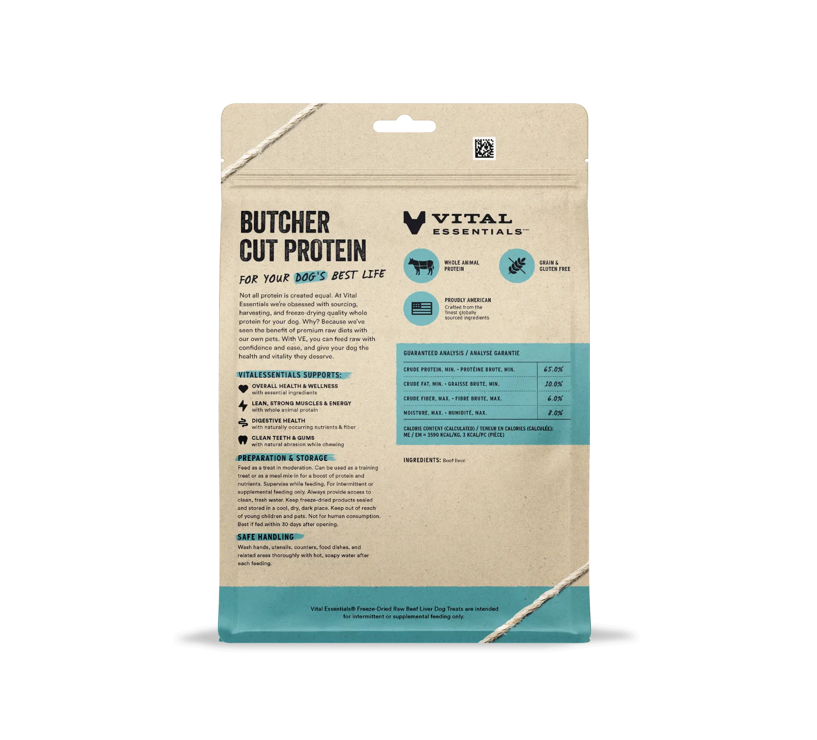 Vital Essentials Freeze Dried Raw Beef Liver Dog Treats