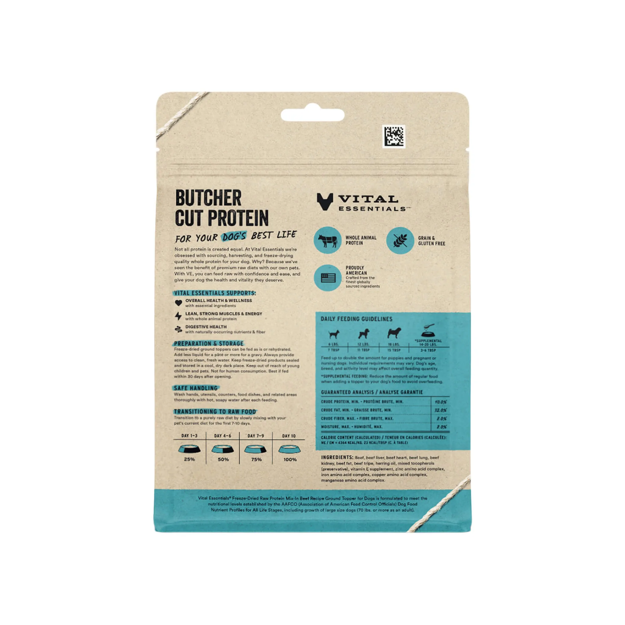 Vital Essentials Freeze-Dried Raw Protein Mix-In Ground Topper for Dogs