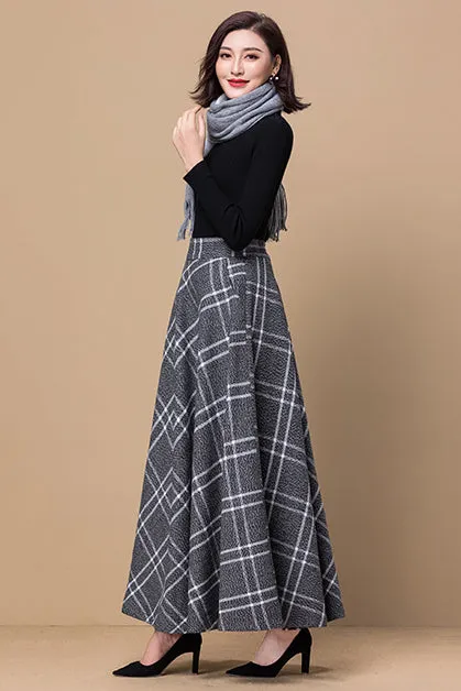 Women Vintage Inspired Wool Skirt 3795