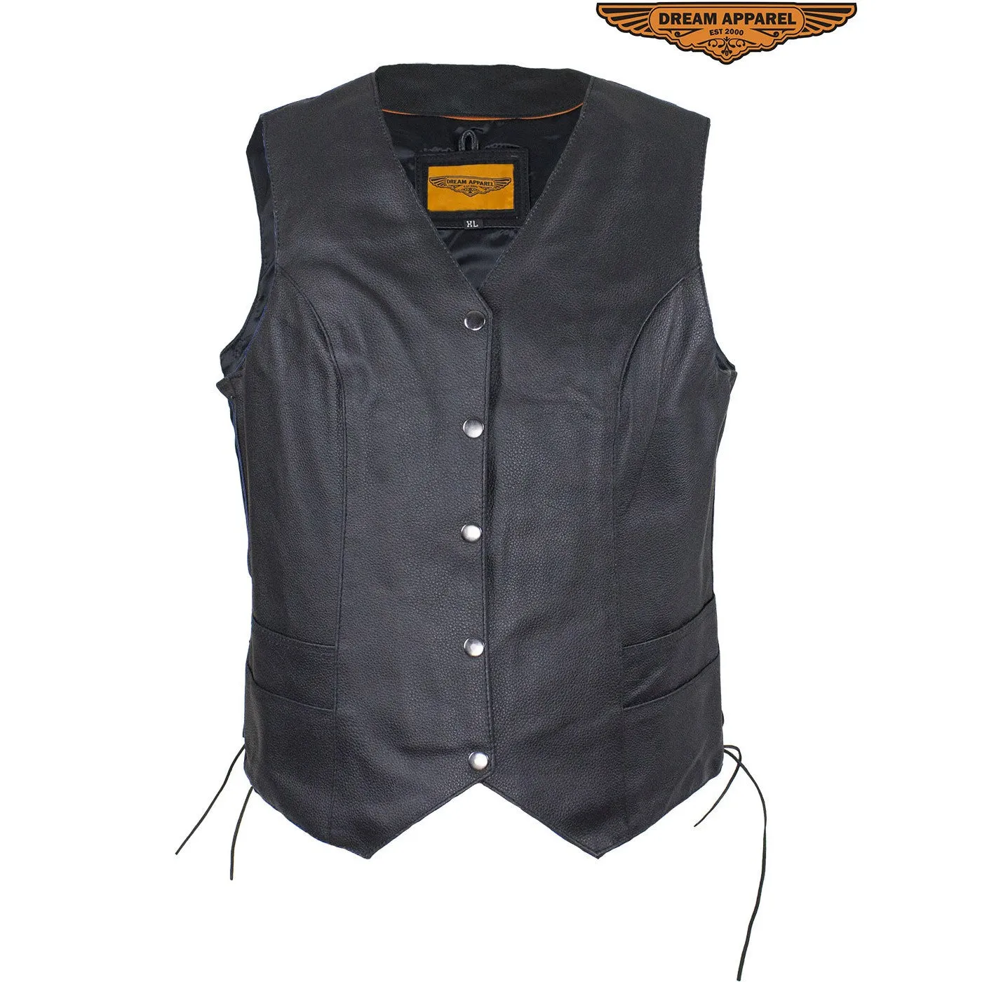 Women's Black Concealed Pocket Vest with Side Laces