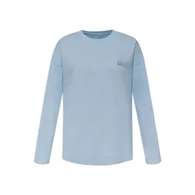 Women's Long Sleeved Cotton T-Shirt,Light Blue