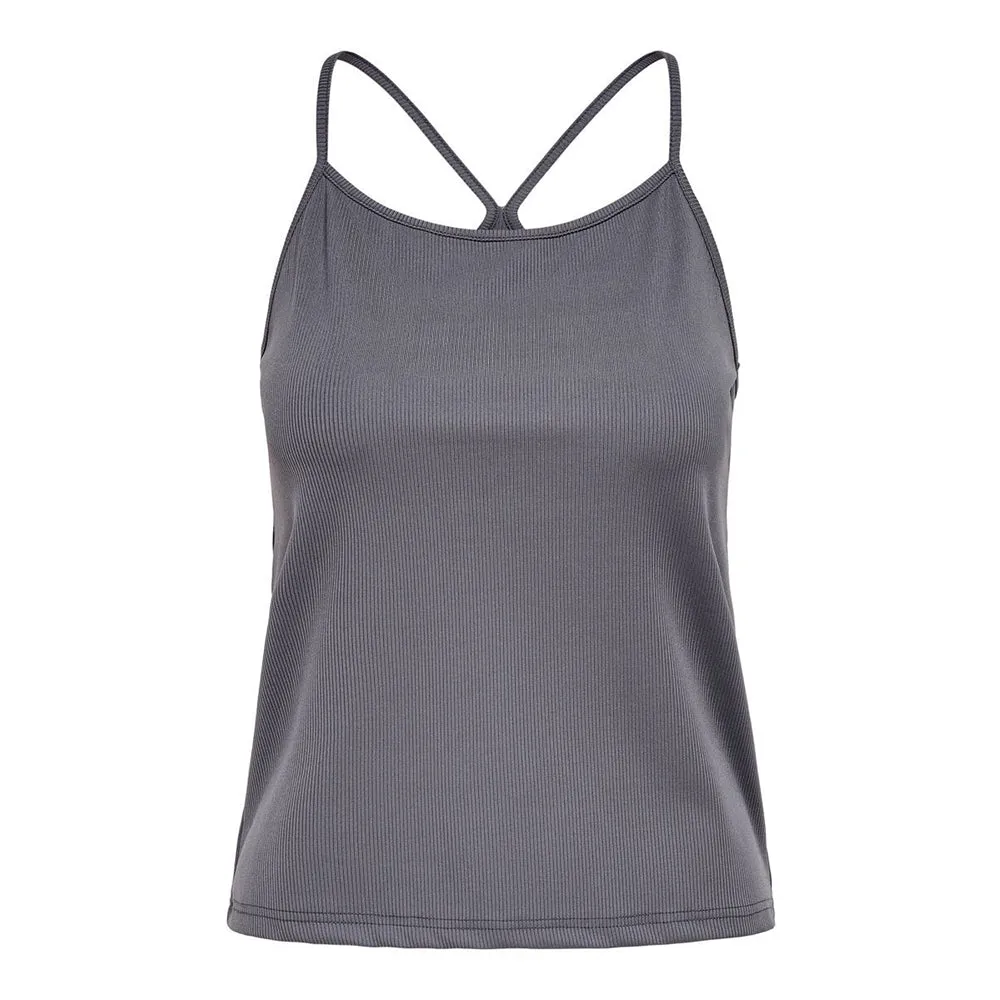 Women's Ribbed Criss Cross Back,Dark Grey