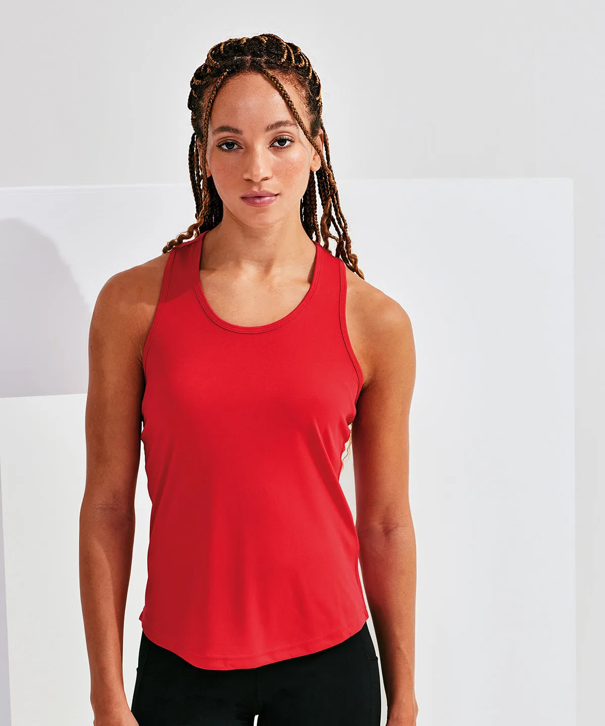 Womens TriDri® recycled performance slim racerback vest | Fire Red