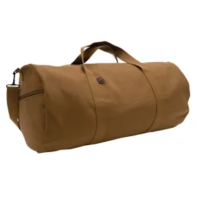 Work Brown Heavyweight Cotton Canvas Duffle Bag Sports Gym Shoulder & Carry Bag 19"x9"x9"