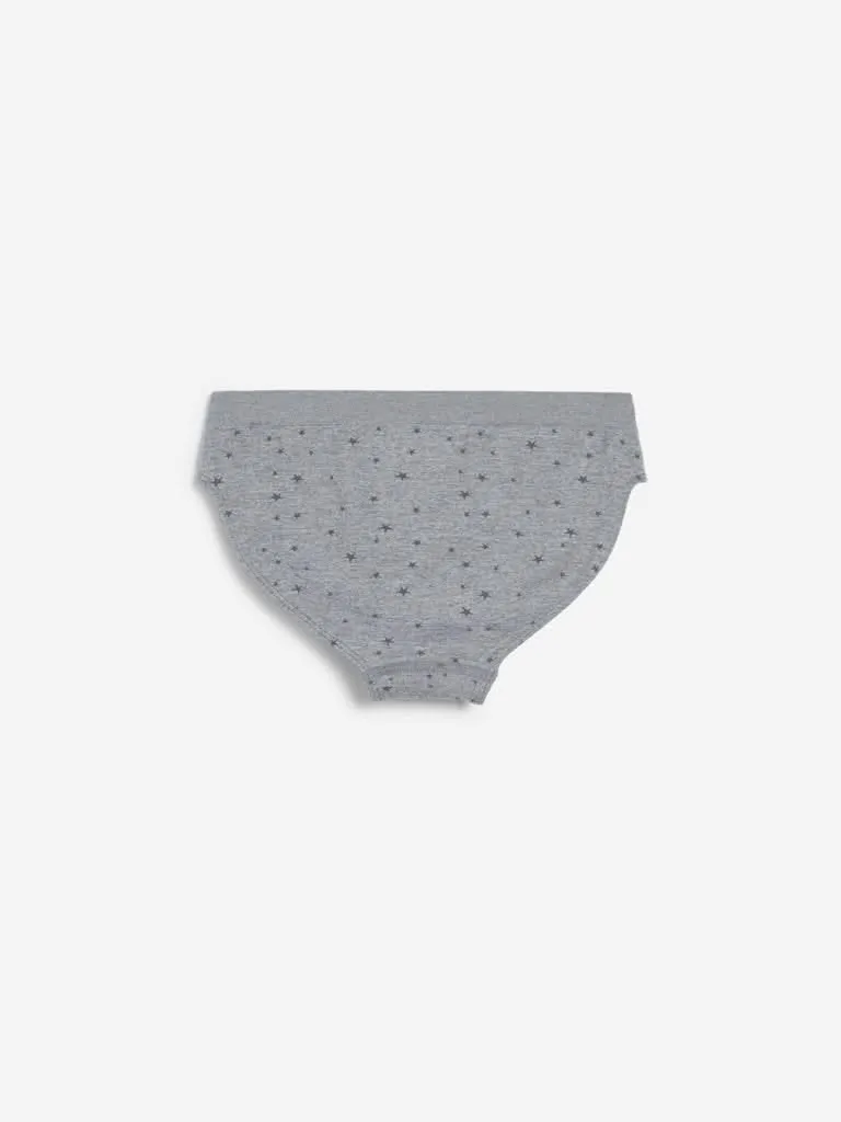 Wunderlove Grey Superstar Bikini Briefs