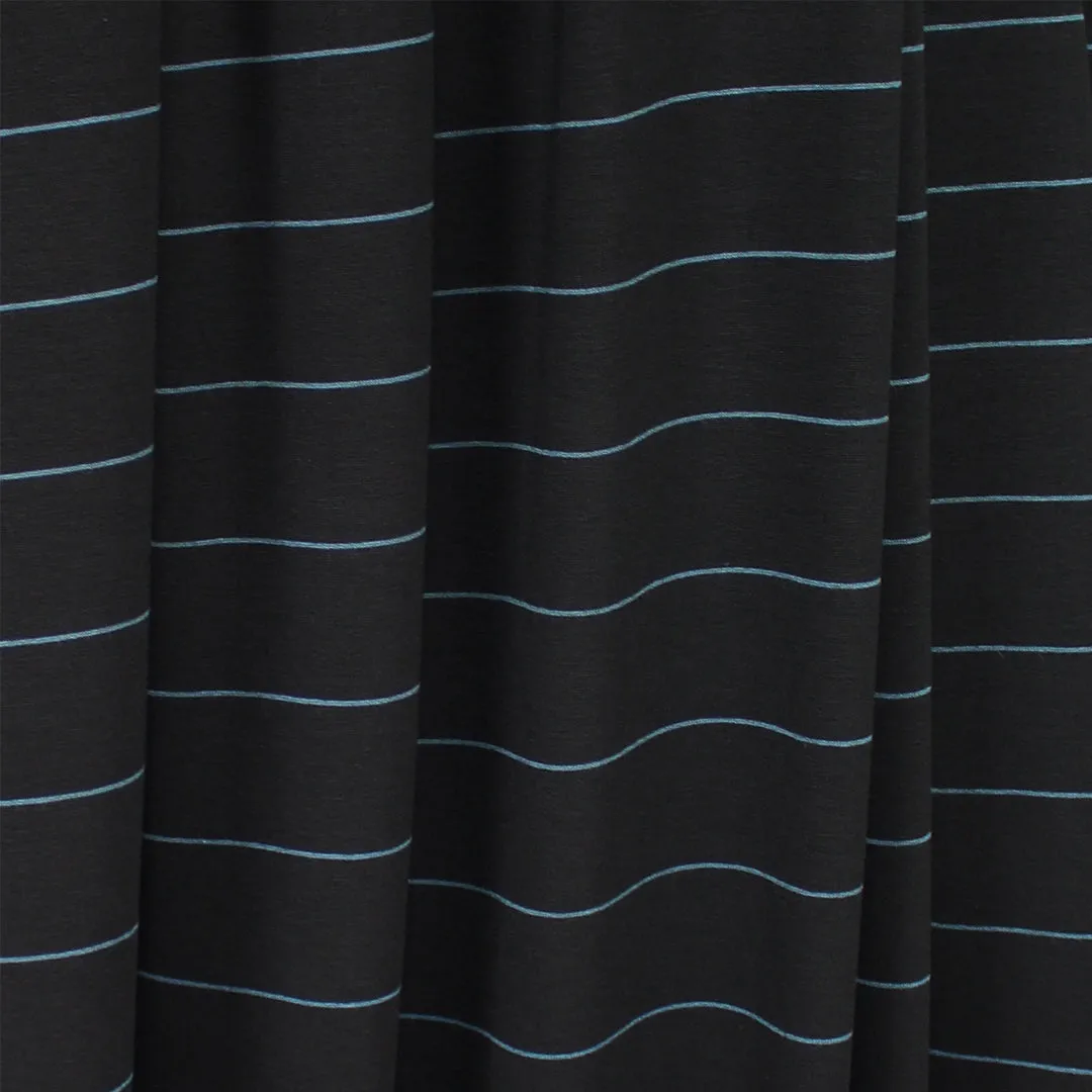 yarn-dyed viscose/spandex jersey - black/bluestone